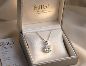 IGI Certificate 1CT Oval Lab Diamond 4 Prong Detachable Pendant <b>Necklace</b> HPHT Brilliant <b>D</b> VS1 Diamond 18K Gold <b>Necklace</b> - Product Image 3