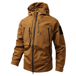 Chaqueta Cortavientos Impermeable Unisex con Capucha, Ligera, para Exteriores, con Cierre, Informal, para Viajes - Product Image 1