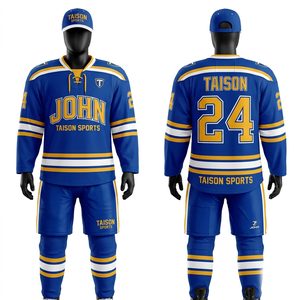 Jersey de Hockey sobre Hielo de Malla de Poliéster Premium de 260 GSM, Diseño de Paneles en Gris, Negro y Rojo, Bordado Tackle Twill, Logotipo Personalizado - Product Image 2