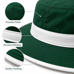 Chapeau Bob en Toile Grise MEGAMAPLE avec Bordure Noire Contrastante, Broderie Color Block, Unisexe, Casquette d'Été Anti-UV - Product Image 2
