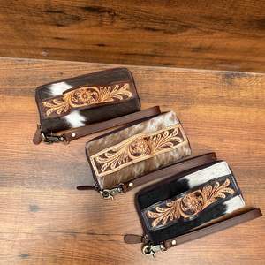 Cartera de mano de lujo de cuero de vaca genuino de fábrica para mujer, cartera con ranura para mano personalizada con logotipo personalizado para mujer, regalos para mujer - Product Image 4