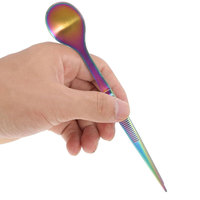 Cuillère-pince de dégustation en acier inoxydable, personnalisée, double fonction, multi-usage, légère, de haute qualité, lavage à la main uniquement