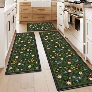 Juego de 3 Tapetes Antifatiga para Cocina, Diseño Inspirado en la Naturaleza, Antideslizantes, de PVC, con Amortiguación para el Suelo - Product Image 3