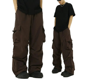 Trousers Wide Leg <b>Stretch</b> Utility Work Segunda Mano Motif Chinoi Men's <b>Cargo</b> <b>Pants</b> Cotton Breathable Drawstring Closure Side - Product Image 3