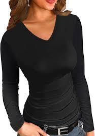 T-shirt décontracté basique pour femme, nouvelle mode, col en V, coupe amincissante, confortable, extensible, mélange de coton, pour le quotidien - Product Image 2