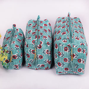 Set de Bolsas de Maquillaje Multifuncionales y Elegantes, Diseño Floral, Ecológicas, Lavables, para Viaje, Neceser de Cosméticos - Product Image 1