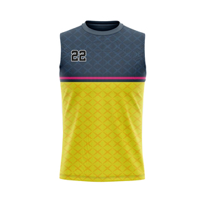 เสื้อกีฬาแขนกุดแบบซับลิเมชั่นสั่งทำพิเศษสำหรับผู้ชาย สีตามสั่ง เนื้อผ้าโพลีเอสเตอร์ระบายอากาศได้ดี พิมพ์ลาย ขนาดผู้ใหญ่ - Product Image 3