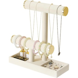 Organisateur de bijoux mural en métal doré avec crochets pour colliers, boucles d'oreilles, bracelets et montres - Product Image 2