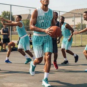Tenues de basketball personnalisées en gros, 100 % polyester, tissu anti-humidité, adaptées aux écoles, clubs et équipes de compétition mondiales - Product Image 4