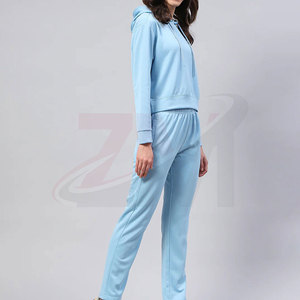 Women Tracksuit Set Hooded Sweatshirt and Jogger <b>Pants</b> Solid Color Casual Sportswear Full Sleeve Elastic Waist Breathable Cotton - Product Image 3