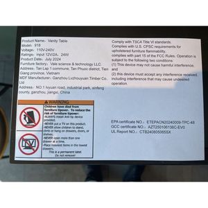 Tavolo da Trucco Extra Large da 37 Pollici con Specchio Scorrevole a Destra, Multistrato, Alta Capacità, con Sgabello Imbottito, Dimensioni Medie, Comodino Sinistro - Product Image 1