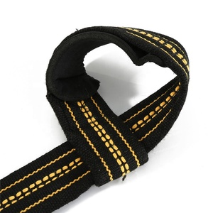 Wrist Support Straps With Yellow Stitching Adjustable Hook Loop Closure For <b>Weight</b> Lifting Strength <b>Training</b> Unisex - Product Image 1