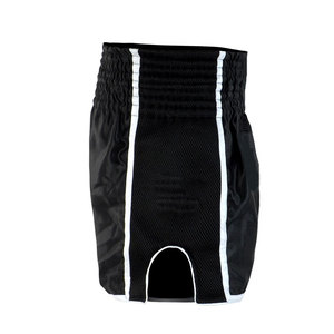 <b>Men's</b> Black Satin Sport Shorts High Waist Elastic Breathable Side Stripe <b>White</b> Logo Back - Product Image 4