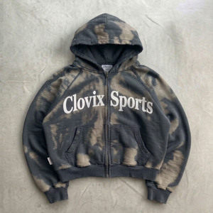 Sudadera Ligera con Cremallera Completa para Hombre Clovix Sports, Sudadera con Logotipo Personalizado, Sudadera con Estampado Puff, Proveedor Mayorista - Product Image 5