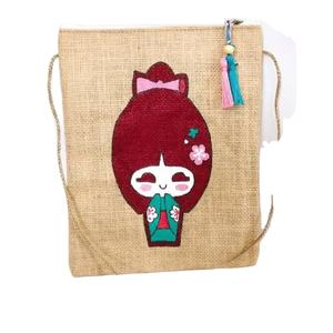 Sac bandoulière décontracté en jute, sac à bandoulière tendance et écologique pour un usage quotidien - Product Image 5