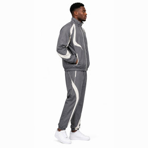 Newest Design 100% Cotton Printed Windbreaker Tracksuit Heavyweight Eco-Friendly Waterproof 2-Piece <b>Zipper</b> <b>Jacket</b> Trouser Set - Product Image 5