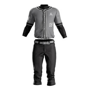 Elegante Uniforme de Béisbol de Poliéster para Hombre con Pantalones de Jersey Transpirables Personalizables y Número en Múltiples Combinaciones de Colores - Product Image 1