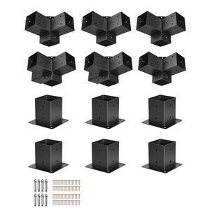 Kit Pergola 4x4 Pollici con Travi in Legno 3.5x3.5, Staffe per Gazebo a 3 Vie (4 pz) e a 4 Vie (2 pz) - Categoria Prodotti Gazebo - Product Image 1