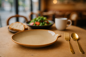 Luxury Oval <b>Ceramic</b> Tableware Restaurant Style <b>Plate</b> Design Stoneware Dinner <b>Plate</b> Modern Tableware Use - Product Image 4