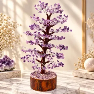 Wholesale Handmade Natural Amethyst <b>Crystal</b> <b>Tree</b> 700 Beads Wire Wrapped Gemstone Bonsai Home Decor - Product Image 1