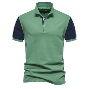 เสื้อโปโลแขนสั้นผู้ชายสีขาว แต่งขอบปกสีส้ม ผ้าอ๊อกซ์ฟอร์ดลำลอง ระบายอากาศได้ดี ทรงปกติ - Product Image 5