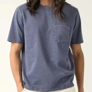 เสื้อยืดคอกลมแขนสั้นสีเทาสำหรับผู้ชาย ผ้าฝ้ายเจอร์ซีย์ถัก 100% สีพื้น สวมใส่สบาย ทรงปกติ - Product Image 6