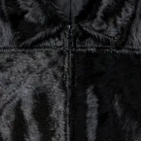 Veste de travail pour homme en fausse fourrure texturée noire, fermeture éclair, sans col, chaude, streetwear d'hiver, vêtements d'extérieur tendance, logo personnalisé OEM