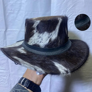 Sombrero de Vaquero de Piel de Vacuno con Ala Ancha y Banda de Cuero, Correa Ajustable para la Barbilla, Unisex, para Exteriores, OEM, ODM, Venta al Por Mayor 2026 - Product Image 4