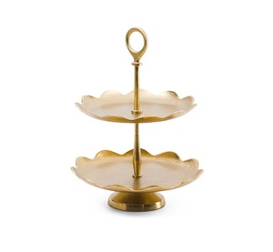 ขาตั้งเค้กโลหะตกแต่งคุณภาพสูง งานแฮนด์เมดหรูหรา ผลิตจากอะลูมิเนียมเคลือบเงิน พร้อมโลโก้สั่งทำได้ สวยงามทันสมัย อุปกรณ์สำหรับงานปาร์ตี้ - Product Image 2