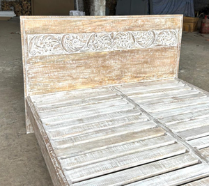 Lit Queen en Bois de Mangue Massif Turnbull, Fonctionnalité Réglable, Style Européen, Teck, Chêne, Acajou, Meubles de Chambre à Coucher pour Usage Domestique - Product Image 1