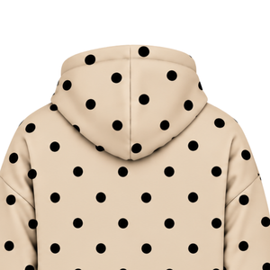 Custom <b>Black</b> Polka Dot <b>Women</b> Pullover Hoodie Casual Fleece Hooded <b>Sweatshirt</b> Drawstring Long Sleeve Kangaroo Pocket Streetwear - Product Image 4