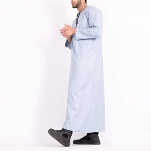 Thobe árabe de moda para hombre, estilo Dubái, Jubba, vestido largo para oración del Eid, tradicional musulmán, talla grande, algodón transpirable, islámico. - Product Image 5