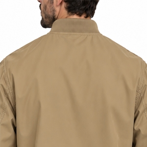 Men's Bomber <b>Jacket</b> For Men <b>With</b> Full Front <b>Zipper</b> Ribbed Collar Cuffs Hem Side <b>Pockets</b> And Modern Casual Outerwear Design - Product Image 5