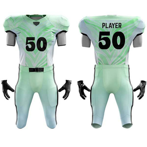 Ensemble d'uniformes de football américain à séchage rapide en polyester sergé respirant avec impression par sublimation personnalisée et logo sur mesure - Product Image 3