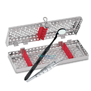 Casete de Instrumentos Dentales 2 en 1 de Acero Inoxidable ROCKMED ARTE, Autoclavable y Reutilizable, Rojo - Product Image 1