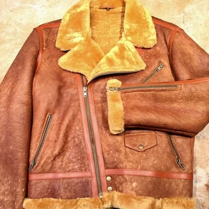 Luxury Leather <b>Shearling</b> <b>Jacket</b> for <b>Men</b> Warm Sheepskin Fur Coat Classic Aviator Biker Winter Outerwear Premium Quality Fit - Product Image 6