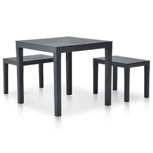 Ensemble de jardin en plastique anthracite de moyenne durabilité, un ajout durable et élégant à votre espace extérieur - Product Image 2
