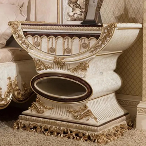 Ensemble de chambre à coucher King Size français sculpté à la main, tables de chevet de luxe sculptées, lit en bois d'acajou fait main, décoration d'intérieur antique et fabuleuse - Product Image 4