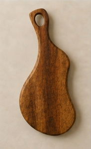 Planche à découper en bois de manguier irrégulière, bloc à découper asymétrique en bois, planche à pain et à fromage, plateau à charcuterie avec poignée - Product Image 5