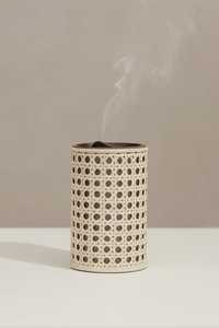 Brûleur d'encens en métal avec base cylindrique en lin, motif Dubai Skyline, porte-encens d'aromathérapie - Product Image 3