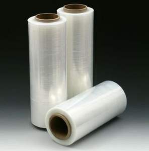 Rouleau de film étirable transparent HDPE de 18 pouces, 550 m |   Film d'emballage pour palettes industrielles pour l'emballage alimentaire, le déménagement et la coulée - Product Image 1