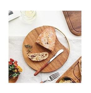 Tabla de cortar redonda de madera hecha a mano para cortar queso y carne, tabla de alta calidad para picar y preparar charcutería, accesorios de cocina. - Product Image 1