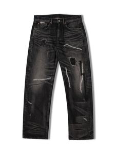 Jeans de Algodón Ecológicos para Hombre, Estilo Casual de Otoño, Corte Recto, Cintura Alta, Cierre de Botones, Dobladillo Deshilachado - Product Image 4