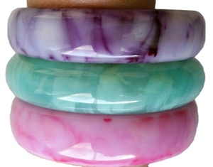 Joyería apilable, pulsera acrílica de resina, brazalete exagerado, deslumbrante, Multicolor, ancho, Irregular, cuadrado, pulseras acrílicas para mujer - Product Image 5