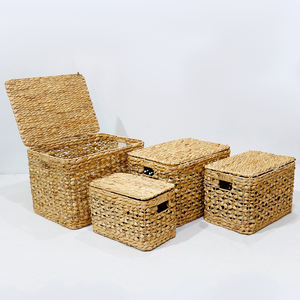 Panier-cadeau de luxe écologique rectangulaire en jonc de mer et saule, vide, personnalisable, grand format, multifonction, pour spa, vente en gros - Product Image 2