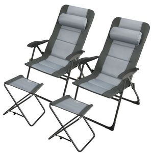 2-Piece Adjustable Backrest Patio <b>Folding</b> <b>Dining</b> Chair <b>Set</b> - Product Image 1