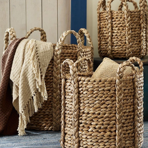 Versatile Water Hyacinth Storage Baskets for Organizing Eco-friendly Craft Supplies and Office Accessories Made in Vietnam - Product Image 5