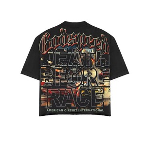 Camisetas Casuales de Lona con Lavado Ácido para Hombre, Estilo Vintage, Mezcla de Poliéster/Algodón, Hombros Caídos, Cuello Redondo, Estampado de Dibujos Animados, Manga Corta - Product Image 1