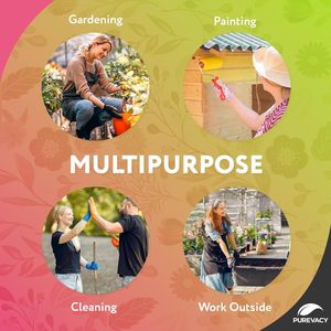 Guanti da giardino floreali in cotone verde di medie dimensioni per donna guanti da lavoro in PVC punteggiato da lavoro traspirante in maglia invernale - Product Image 5