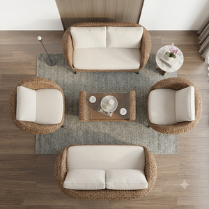 Luxury Modern Handwoven Rattan <b>Dining</b> <b>Armchair</b> Natural Outdoor Indoor Soft Cushion Premium Eco-Friendly UV-Resistant Living Room - Product Image 6
